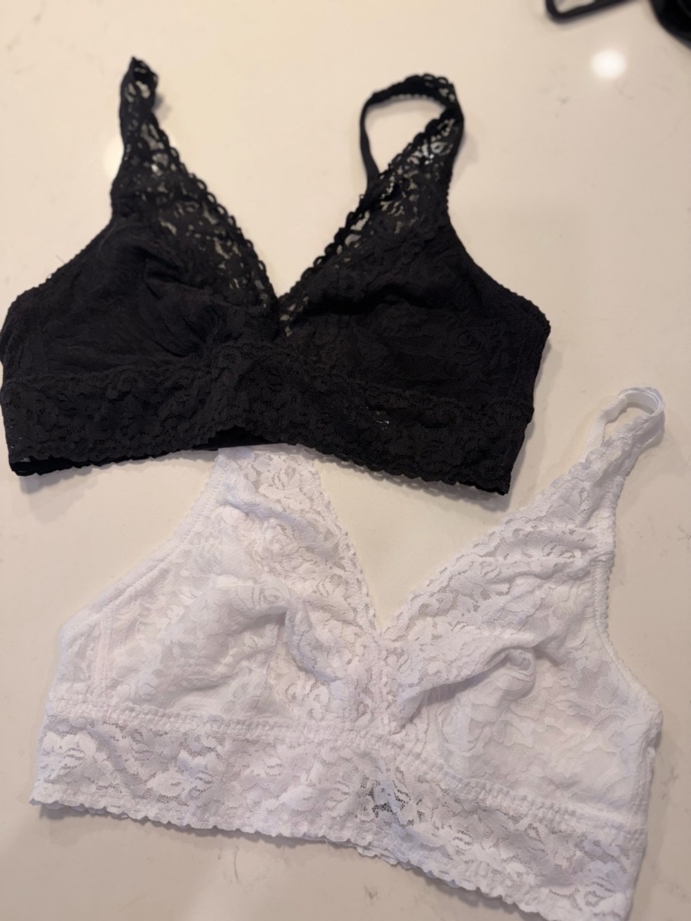 NWOT Lace Bralette Set - Black & White